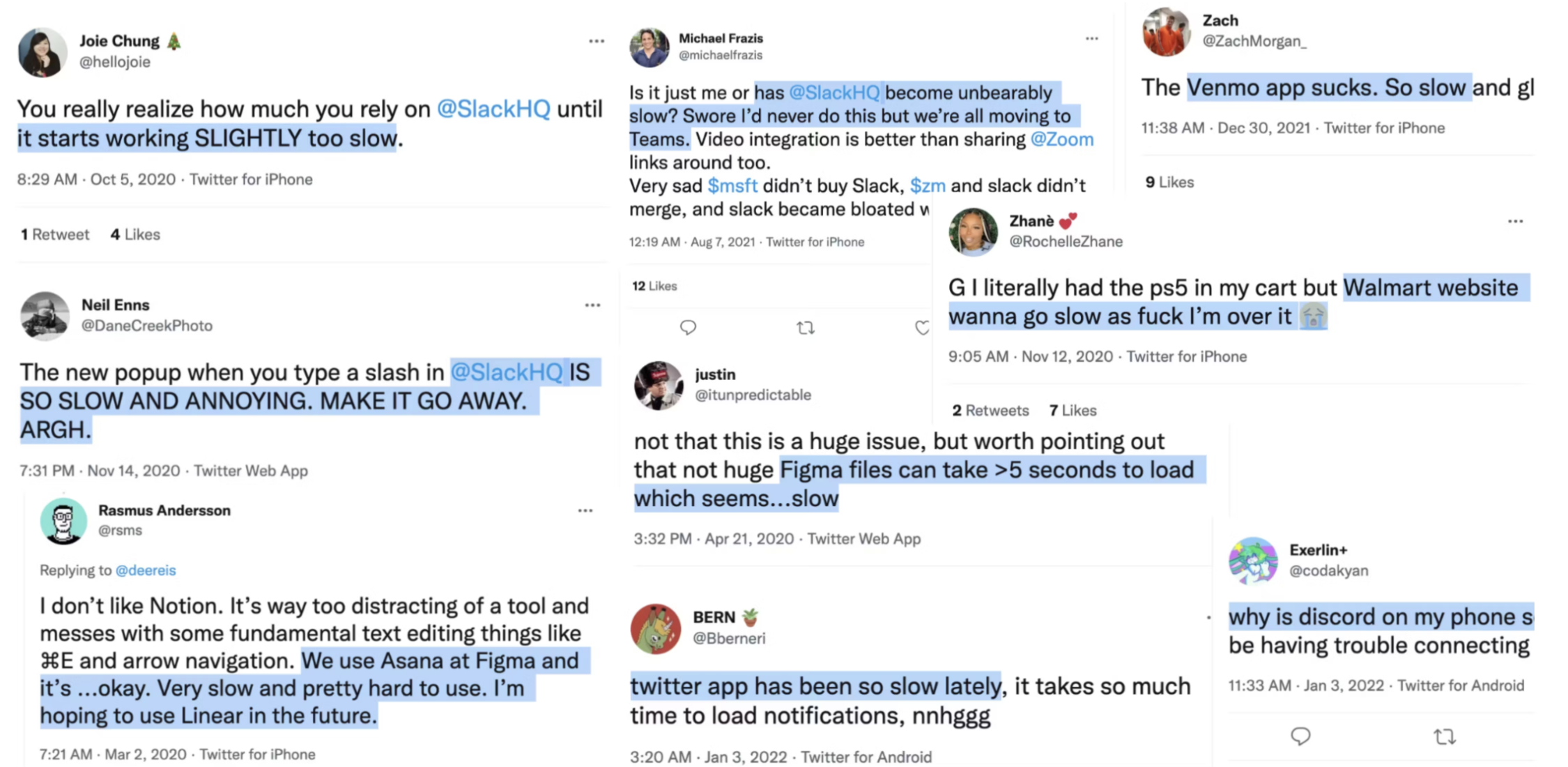 users complaining about slow web app